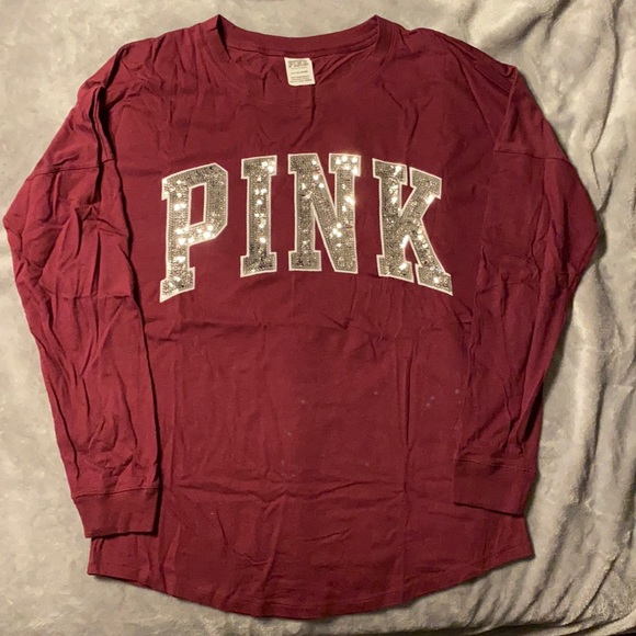 PINK Victoria's Secret Tops - PINK Long Sleeve Sequin T-shirt